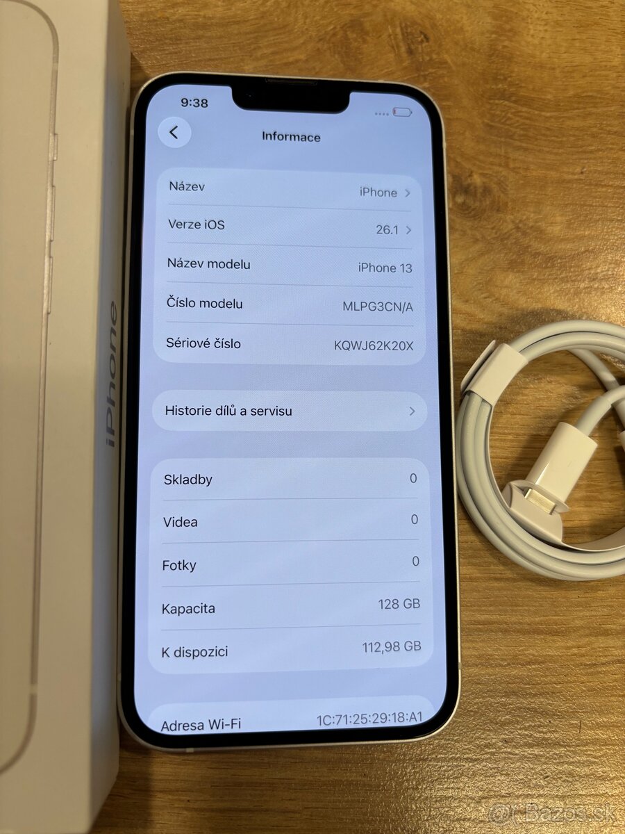 Predám iPhone 13 Biely , 128GB - 5