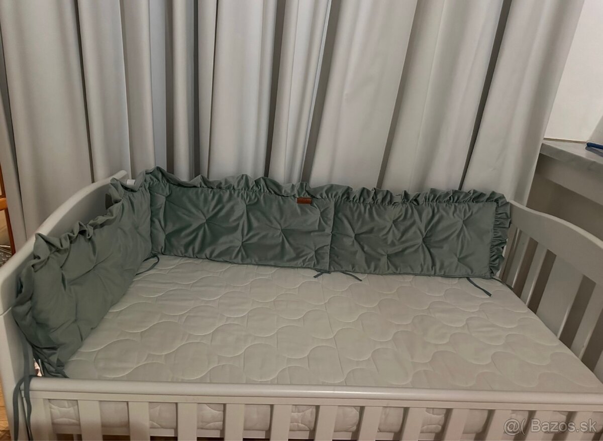 Drevená detská postieľka biela - 5