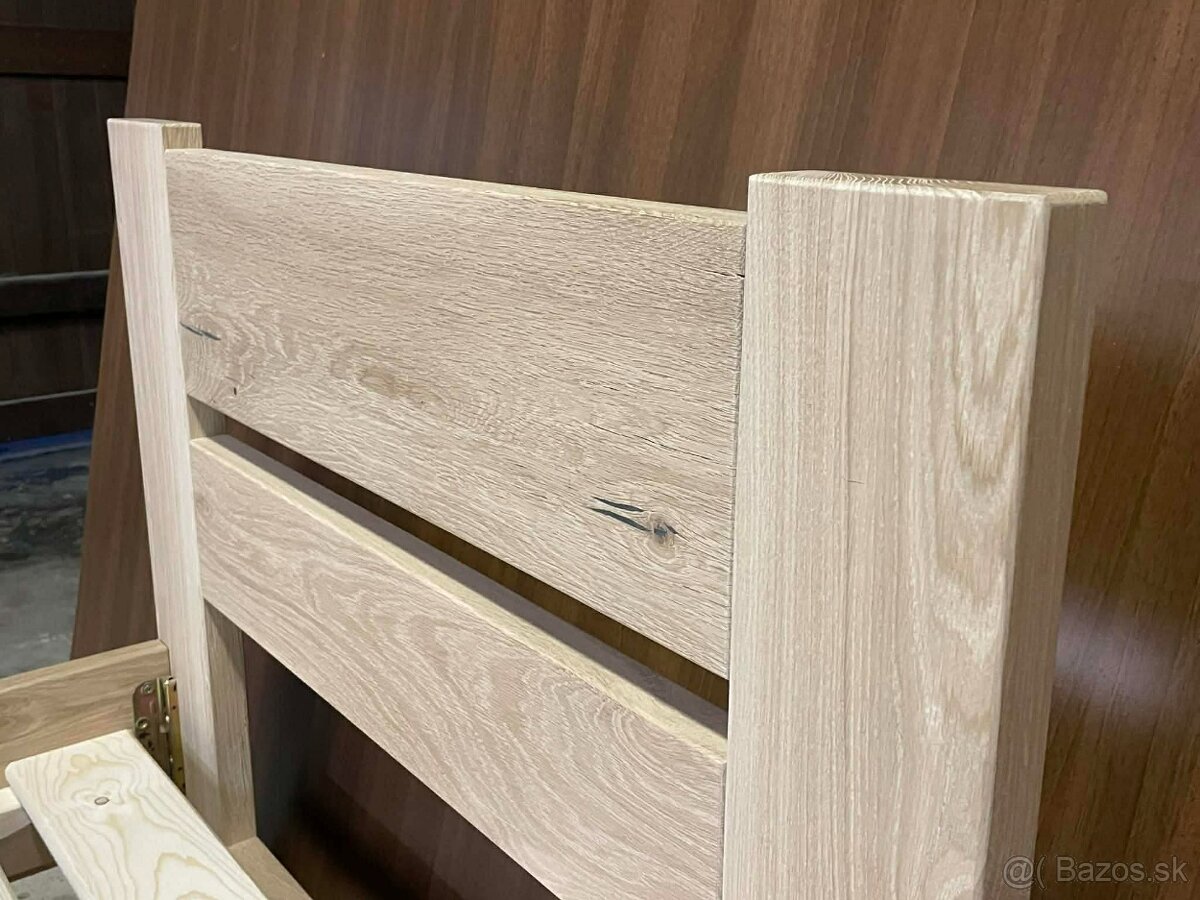 Masívna dubová posteľ 90 × 190 cm - 5