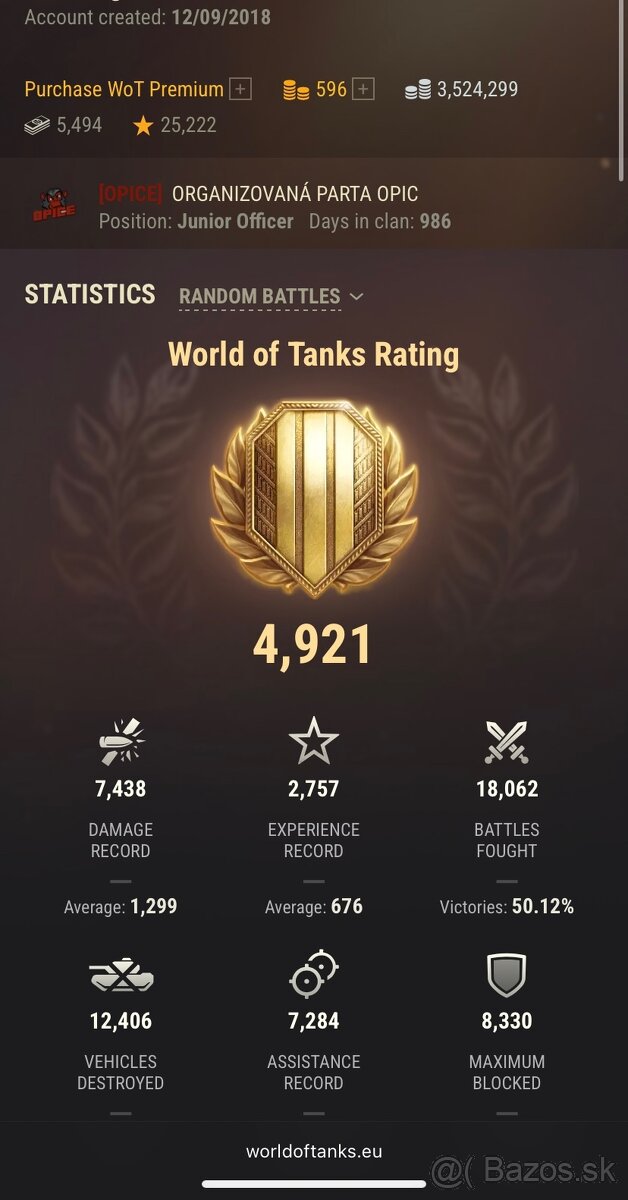 Účet World of Tanks - 5