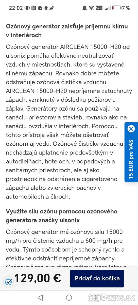 Ozonový generátor s vodovodnou prípojkou - 5