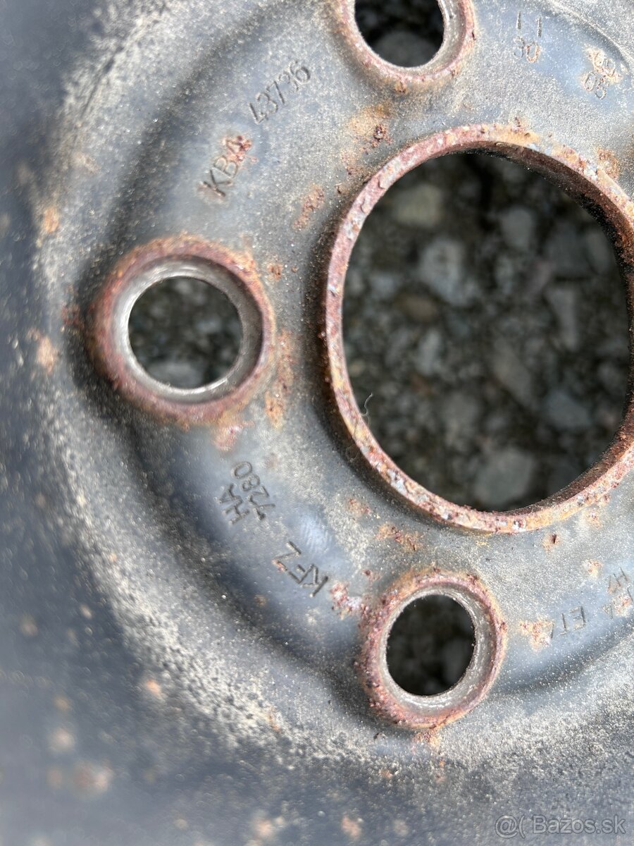 Plechové disky 6Jx14 ET43 5x100 škoda, SEAT, VW - 5