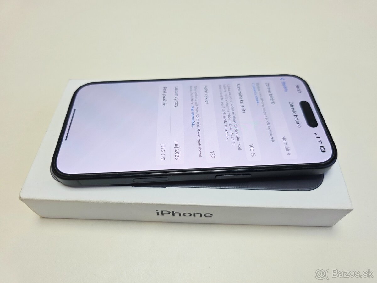 APPLE IPHONE 16 128GB BLACK,BATERKA 100%,ZÁRUKA - 5