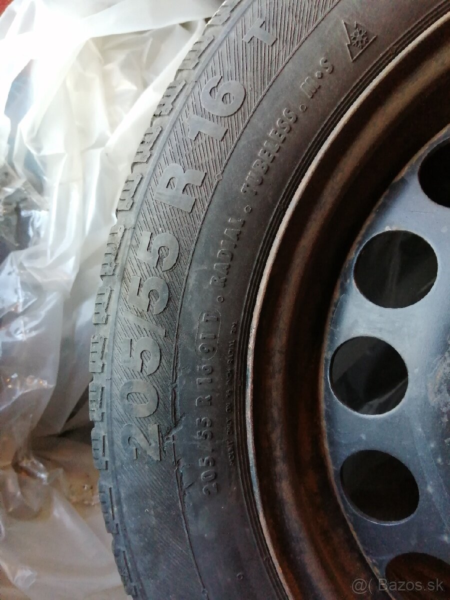 Plechove disky+zimné pneu.205/55R16. Fiat,Opel 5x110 r16 - 5