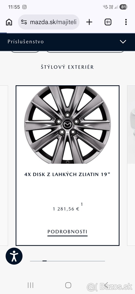 Original disky Mazda 5x114,3 R19 - 5