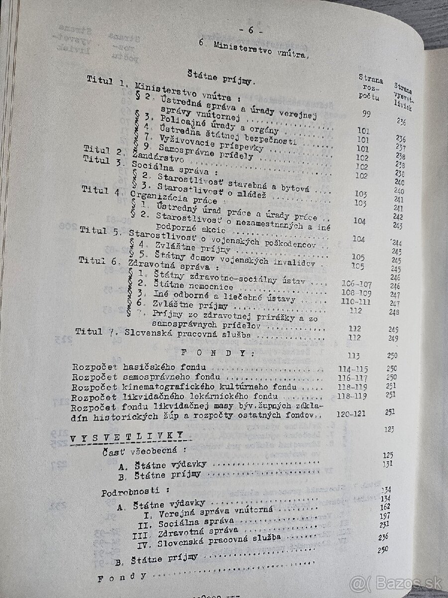 Slovensky štát Štátny rozpočet 1943 - 5