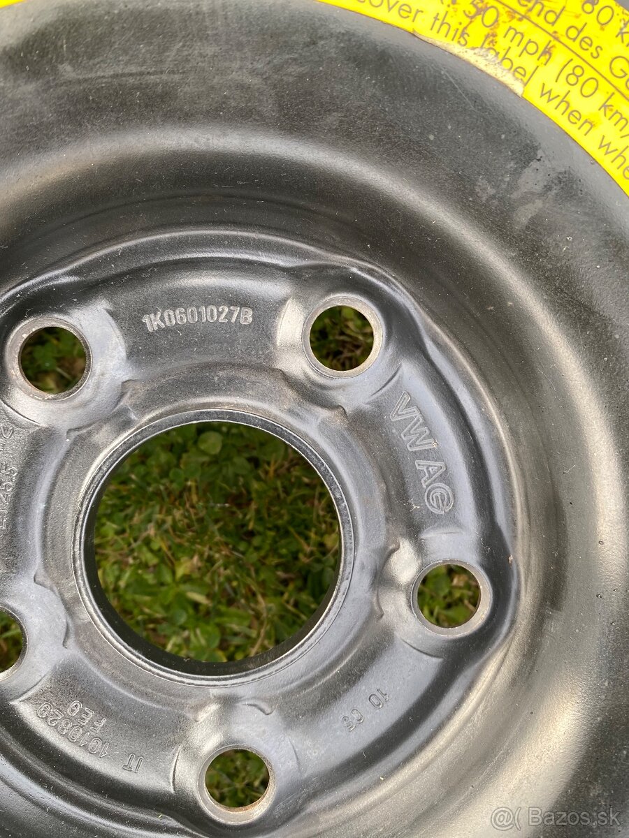nové koleso tenké dojazdove rezervu 5x112 R18 vw - 5