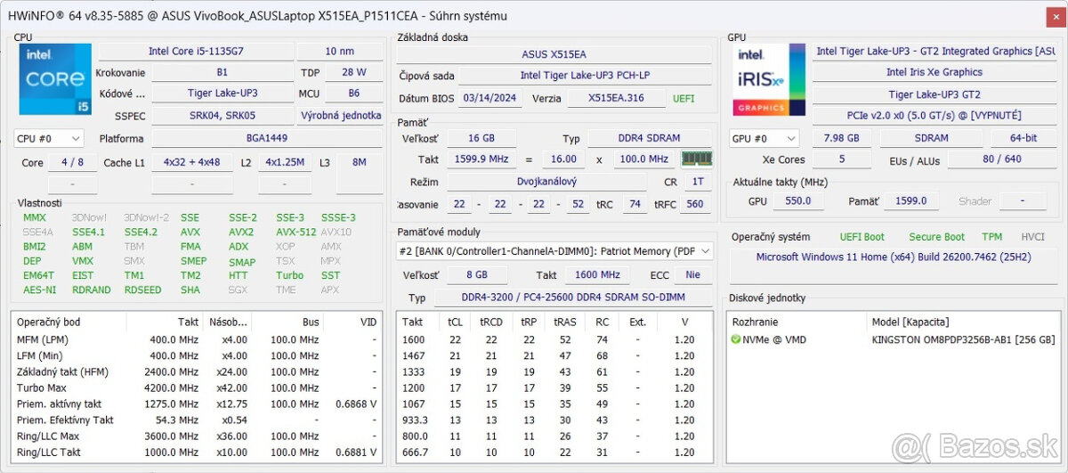 Predám 15.6" NTB ASUS X515EA - 5