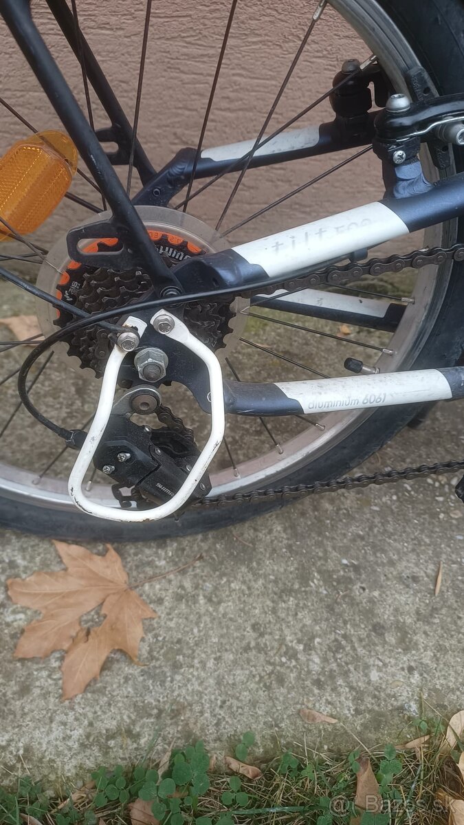 Skladaci bicykel - skladacka Btwin, 7 rychlosti Shimano - 5