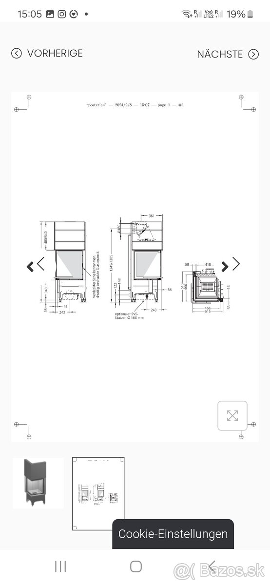 Spartherm Mini 2LRh57 krbová vložka - 5