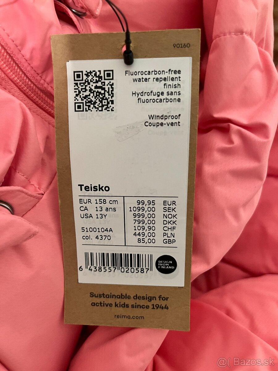 Nová bunda Reima, na teploty cca 0 až -20°C, 13 rokov / 158 - 5