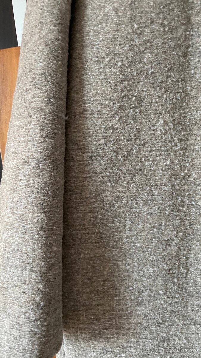 Mango Oversized béžový dámsky kabát strih coccoon XS 34 - 5