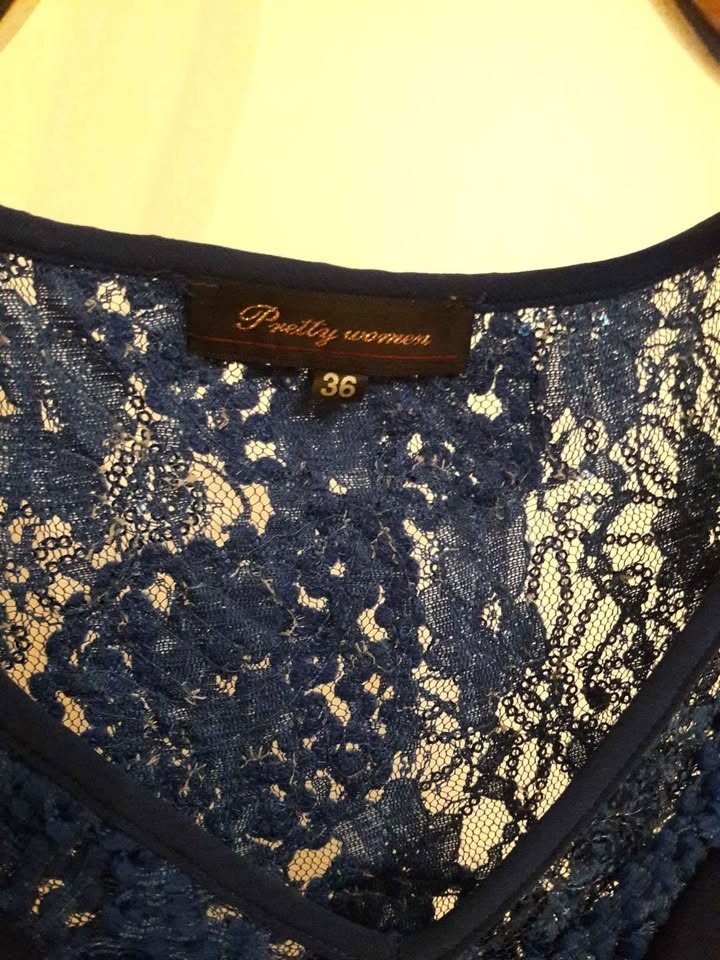 Dlhé modré spoločenské šaty s vlečkou veľ. 36 - 5