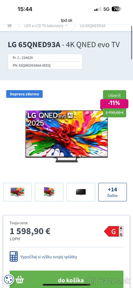 Smart TV LG 65" 4K QNED evo MiniLED - 5