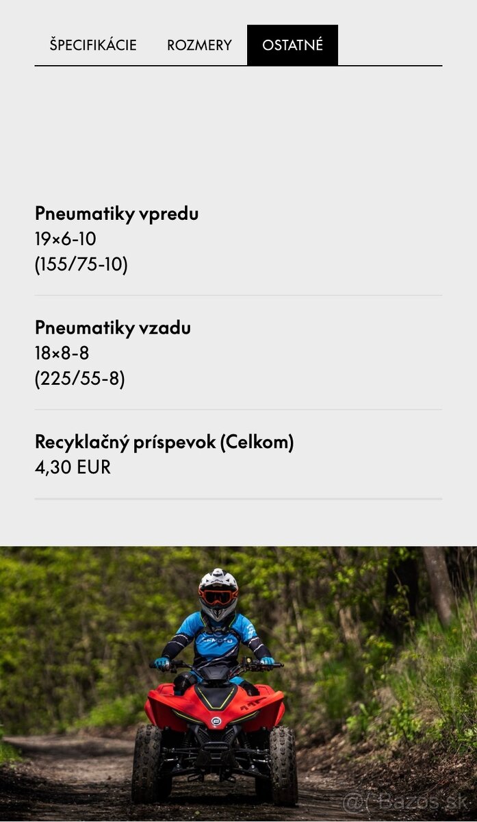 Štvorkolka CF Moto gladiator X110LE