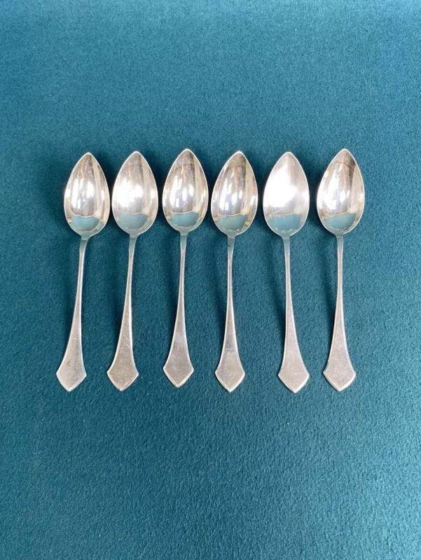 Art deco - Strieborné čajové lyžičky , ČSR ag 800, Zoltán & - 5