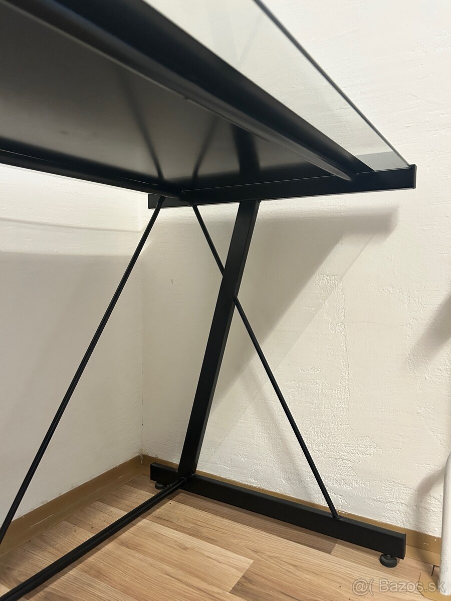 Čierny sklenený písací stôl - 5