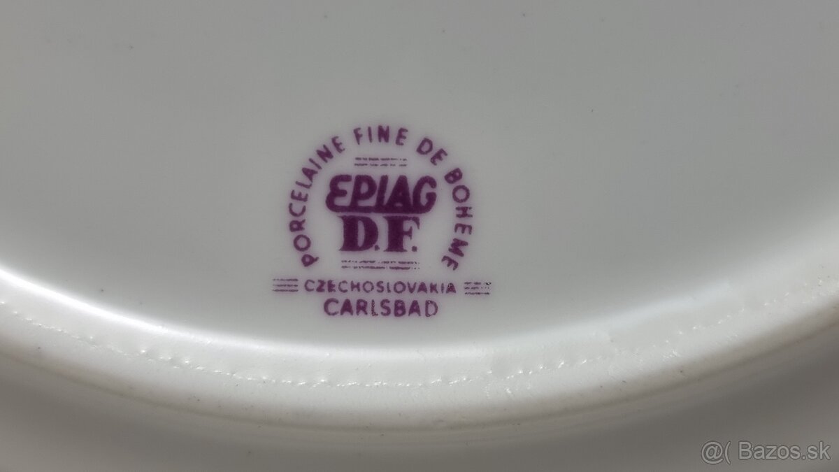 Staré porcelánové taniere a misa -motív 3 .grácií - 5