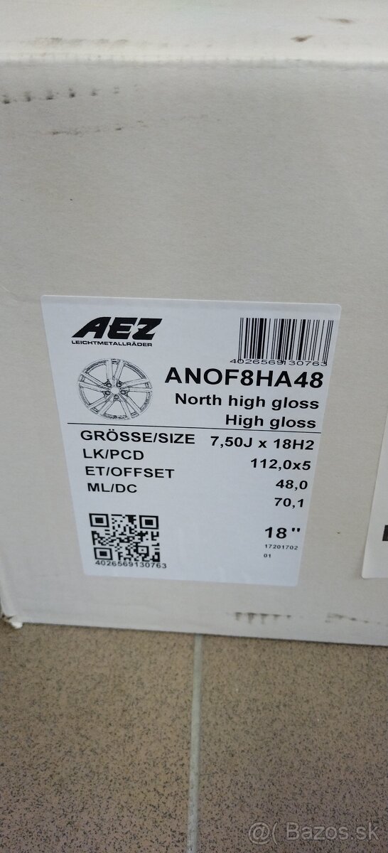 5x112 R18 AEZ +letné pneu.nová sada - 5