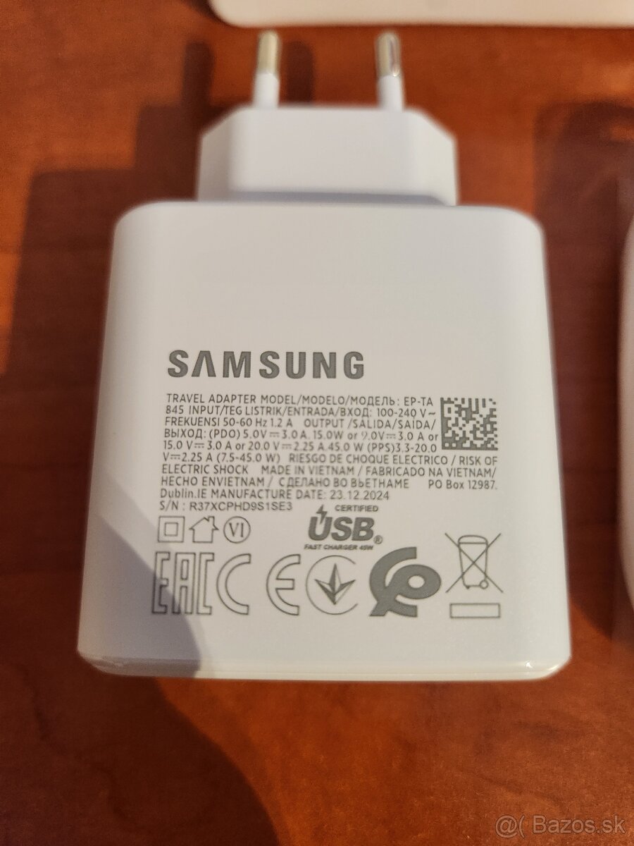 Originálna 45W nabíjačka Samsung C to C, biela - 5