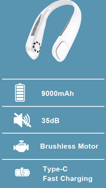 Prenosný ventilátor na krk - 5