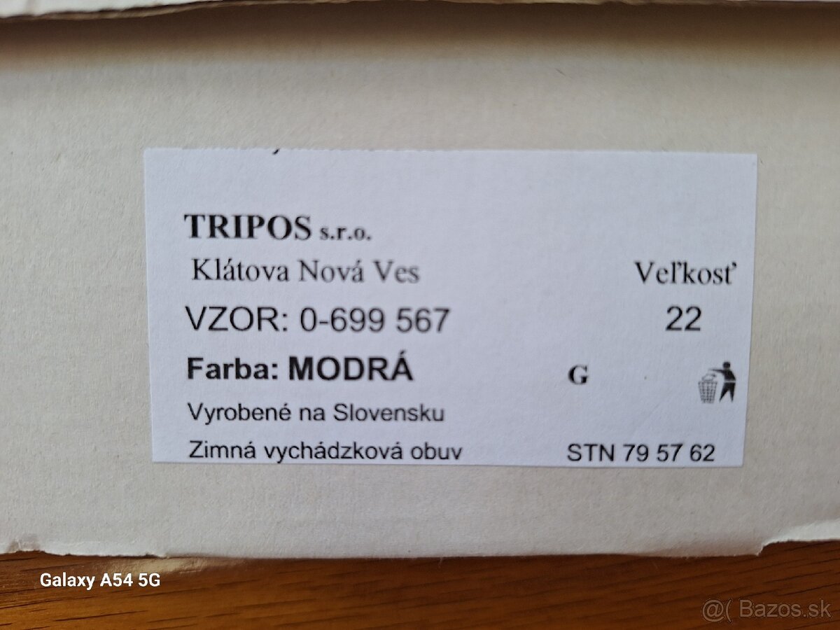 Detské zimné kožené topánky, veľkosť 22 - 5