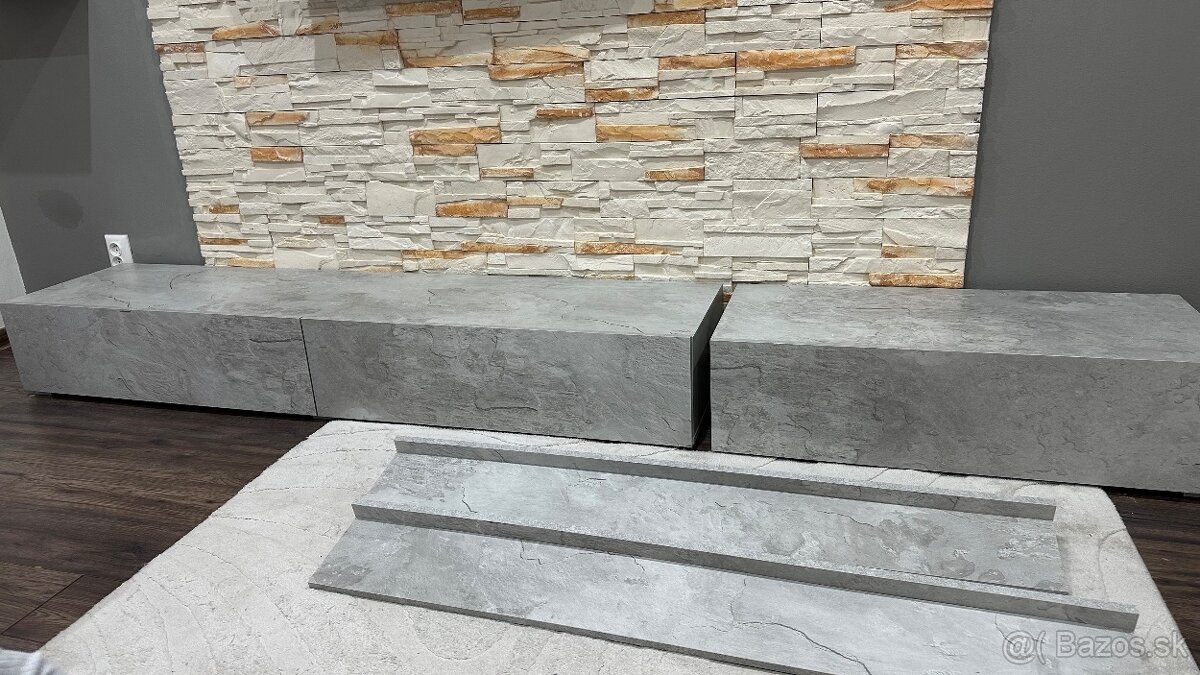 Obývacia stena svetlý betón - 5