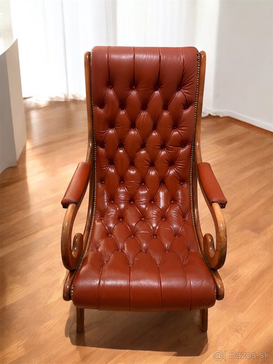 Luxusné pohodlné kreslo v štýle Chesterfield, V92xH85xS61 - 5