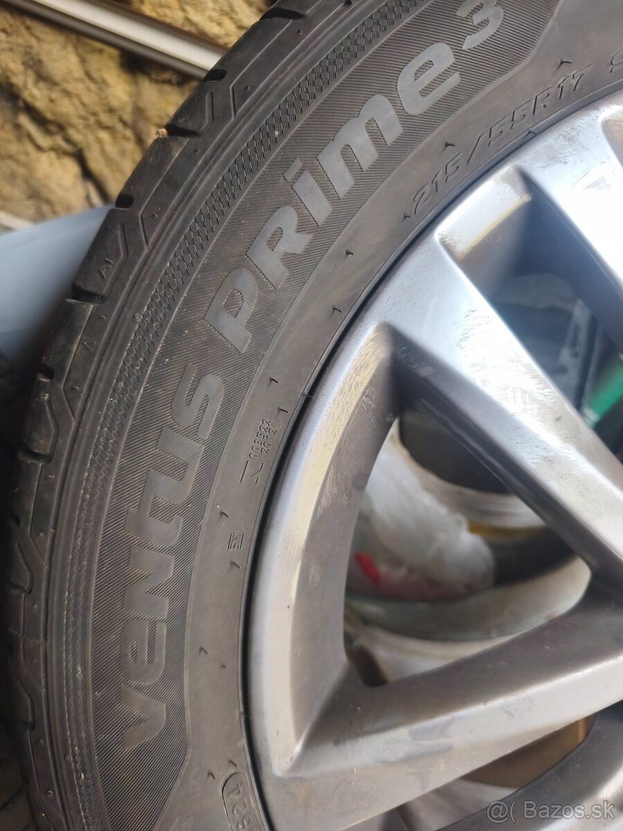 17" original VW elektrony s letnymi gumami - 5