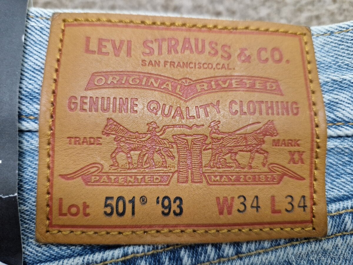 Džíny Levi's 501 '93 W34 L34-44x83x107x20 cm n669 - 5