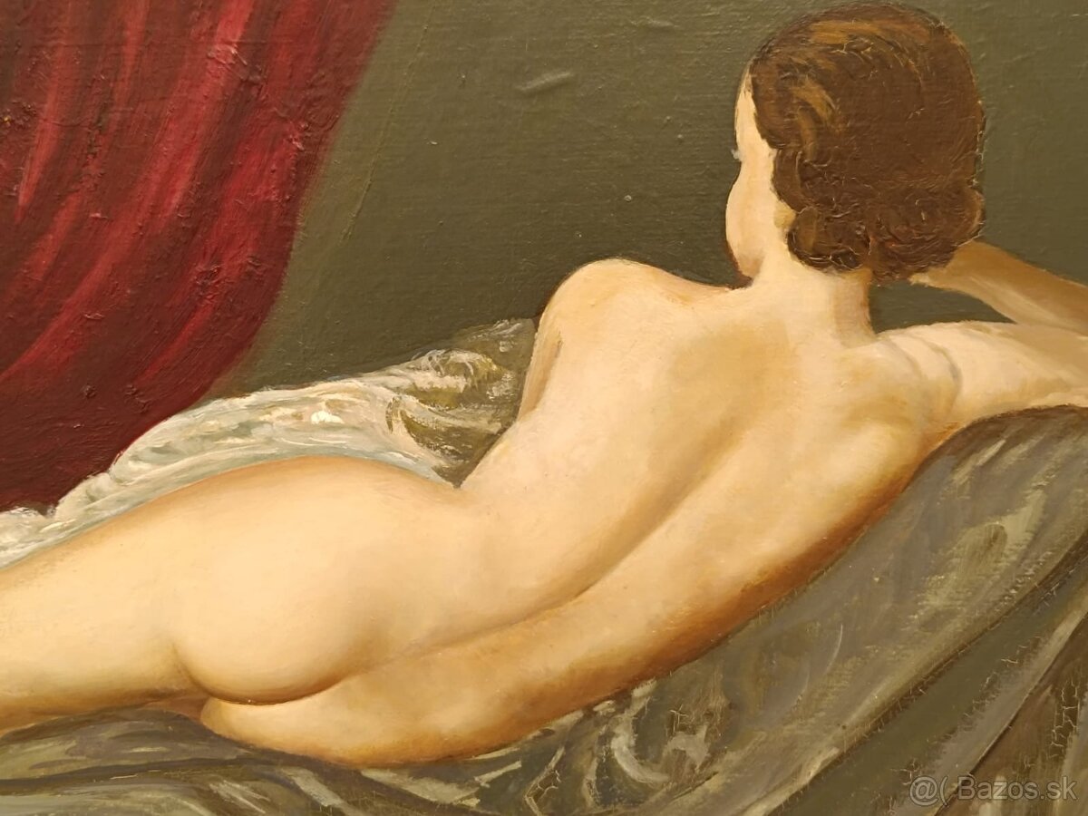 Obraz AKT na lenošce, olejomalba 48x67 - 5