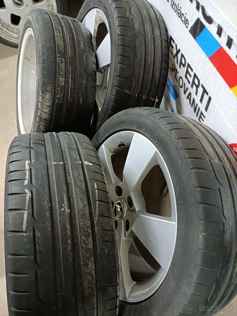 4ks alu disky orig. Škoda 5x112 R17 225/45 r17 - 5