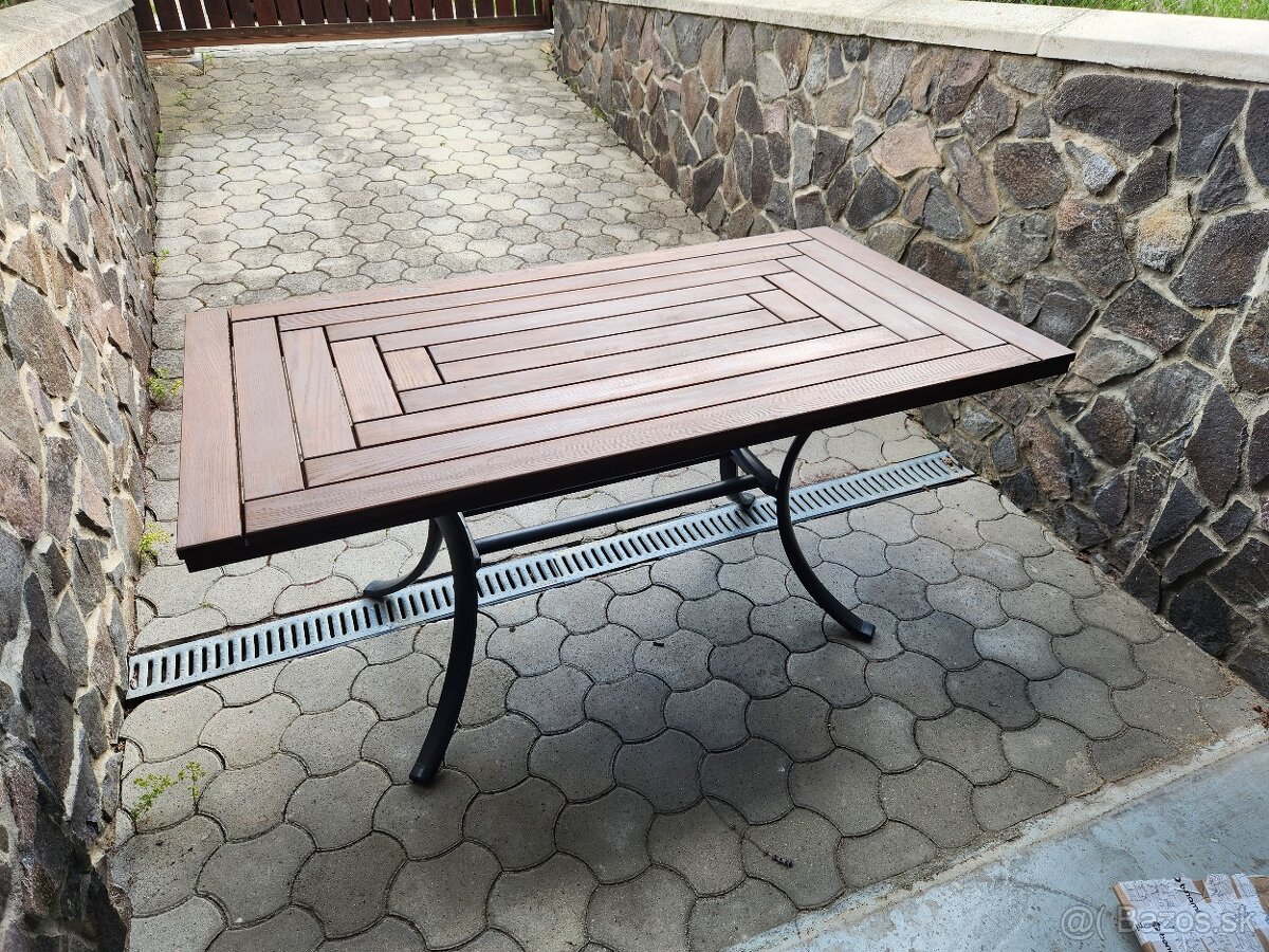 Záhradný drevený stôl na terasu - 5