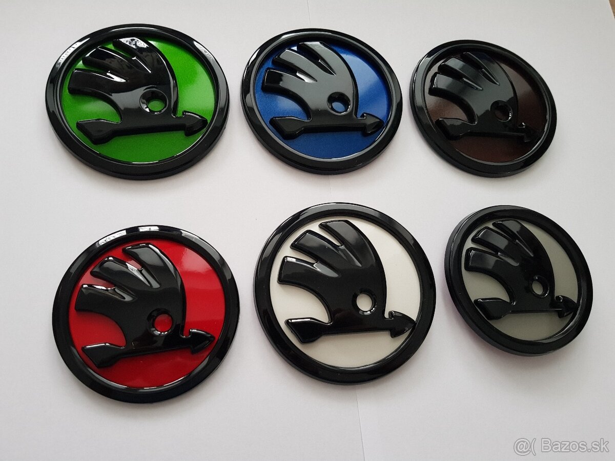 FAREBNY ZNAK SKODA - LOGO EMBLEM SKODA FAREBNE LAKOVANE - 5