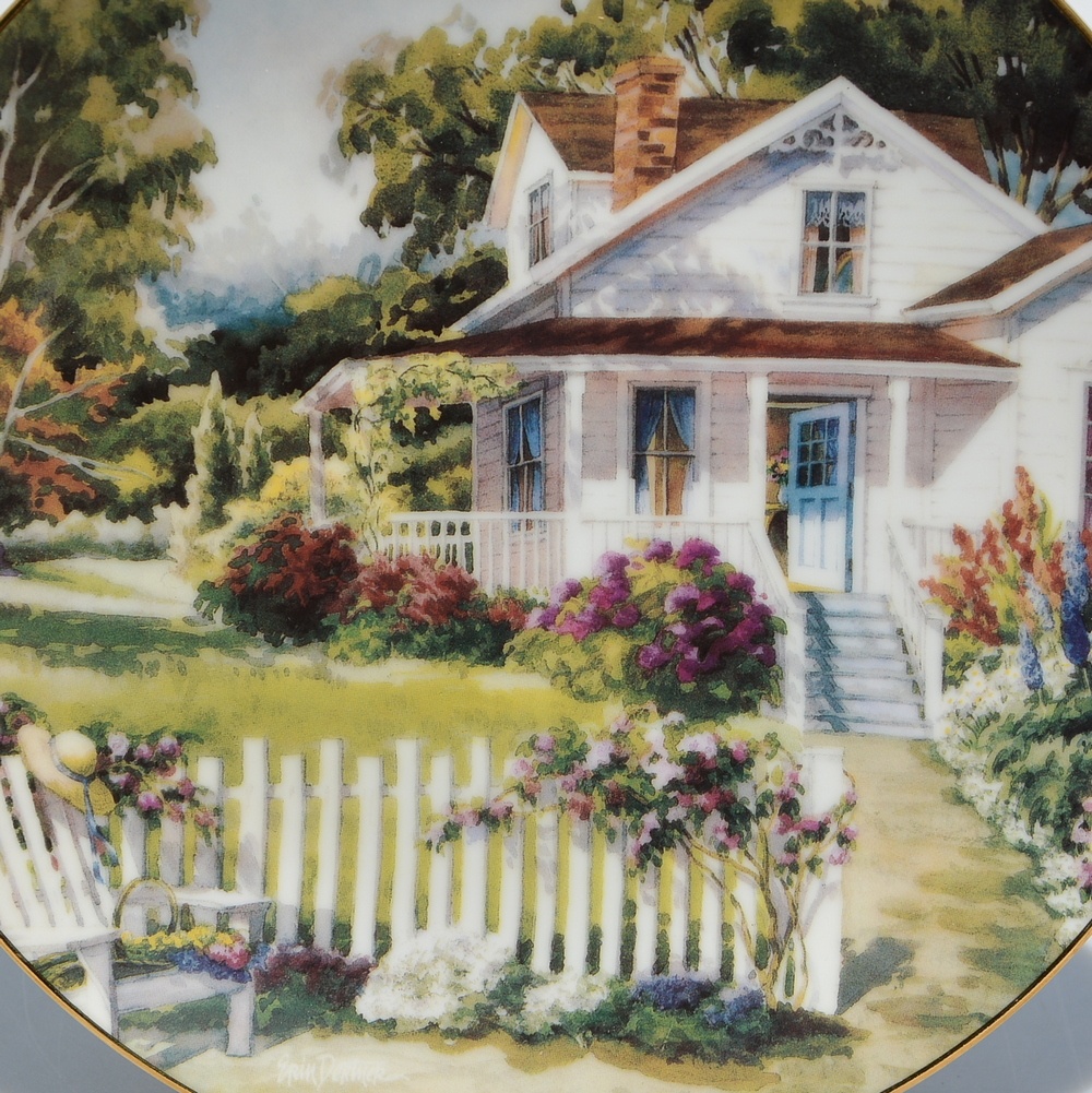 Zberateľské porcelánové taniere - chalúpka - 5