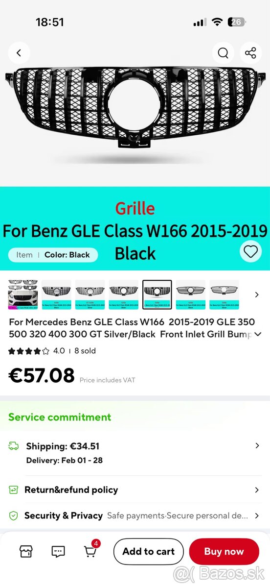 Predná maska grill w166 x166 - 5