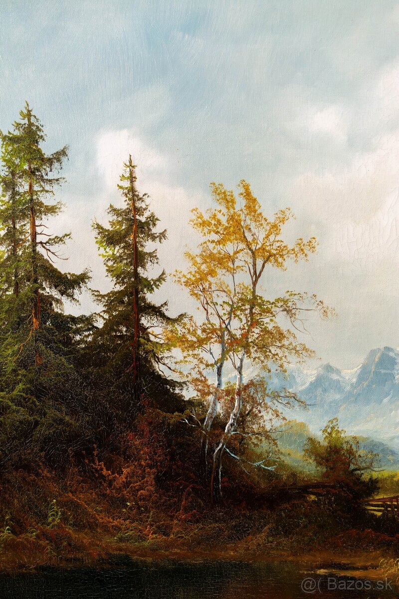 Romantická krajina, sig.Trelony, 1045 × 750 mm - 5