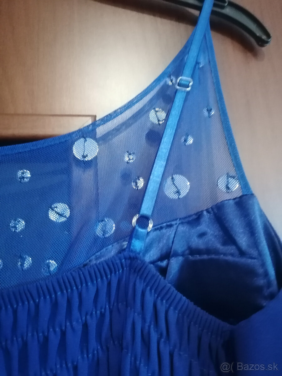 Modré spoločenské šaty - 5