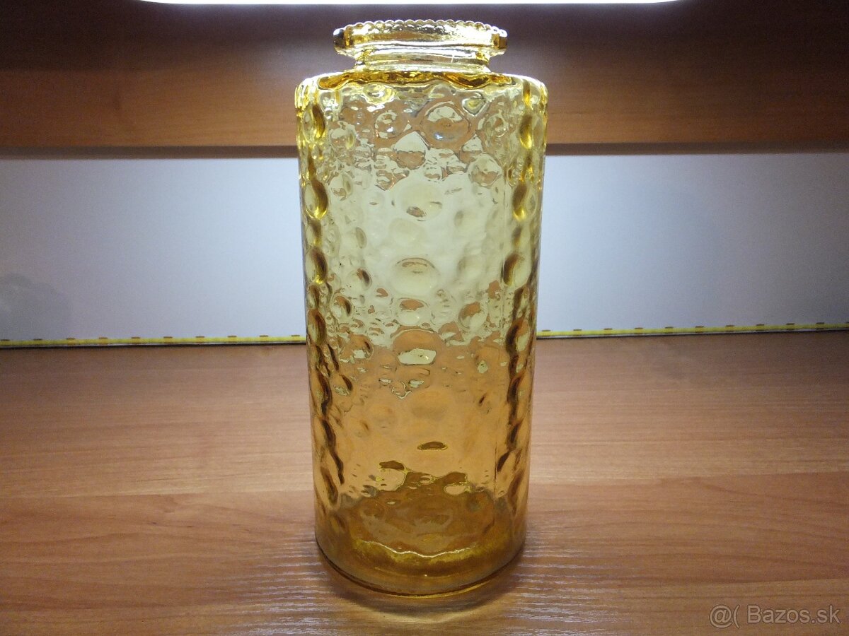 Retro ambrová pěkná velká váza. - 5