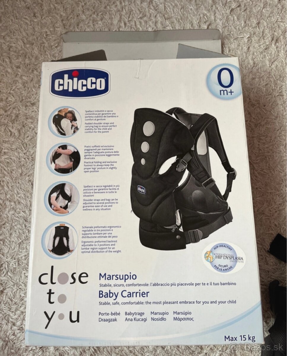Predám ergonomický nosič Chicco Close to you 0+ - 5