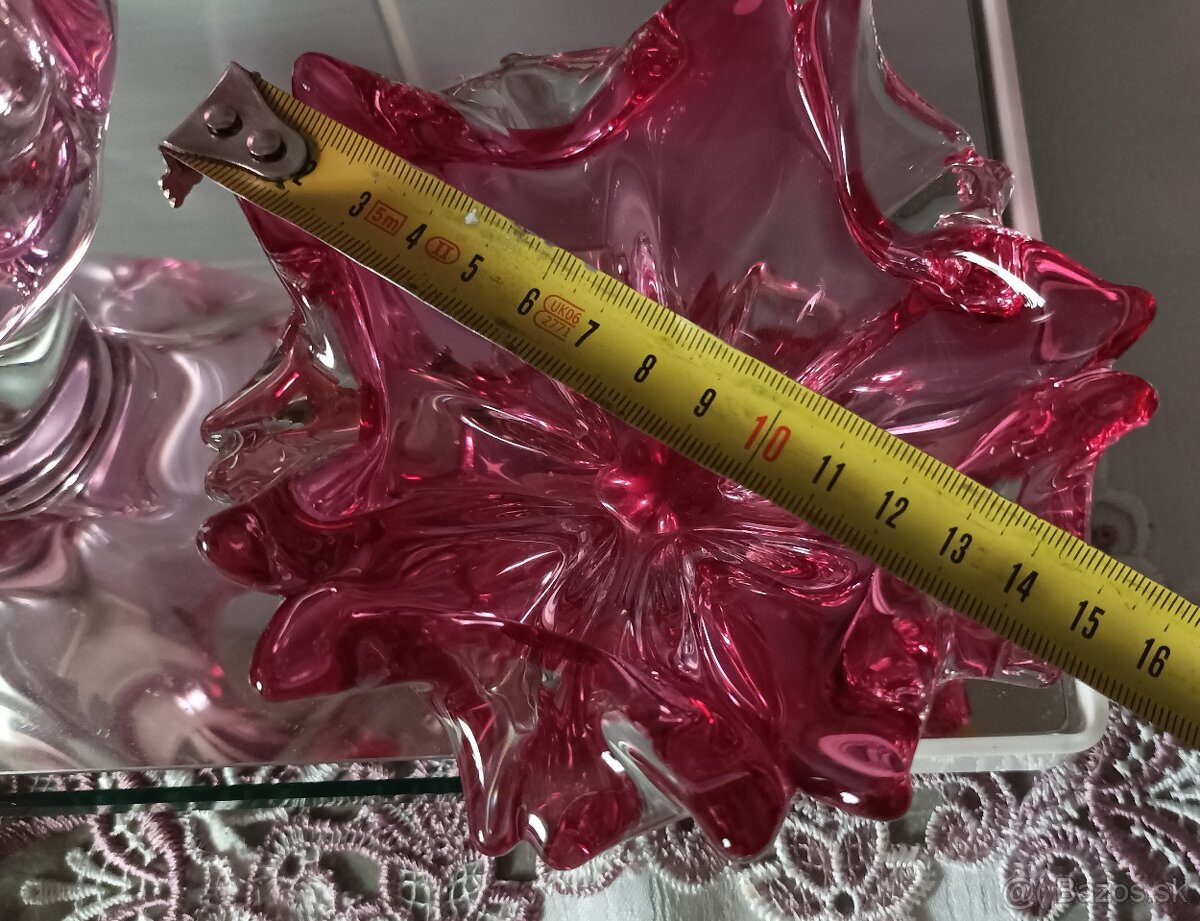 Hutné sklo - váza, popolník - 5