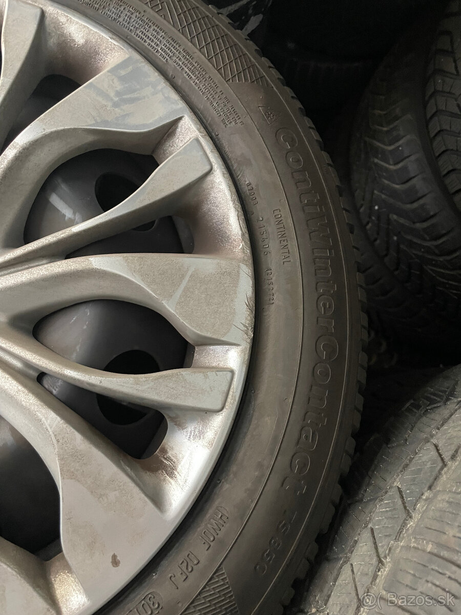 Zimne plechy 4x108 r16 so zimnymi pneu Continetal 205/55 r16 - 5
