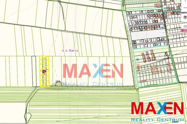 Predaj: MAXEN, Orná pôda, 13 498 m2, Košice - IV, Barca - 5