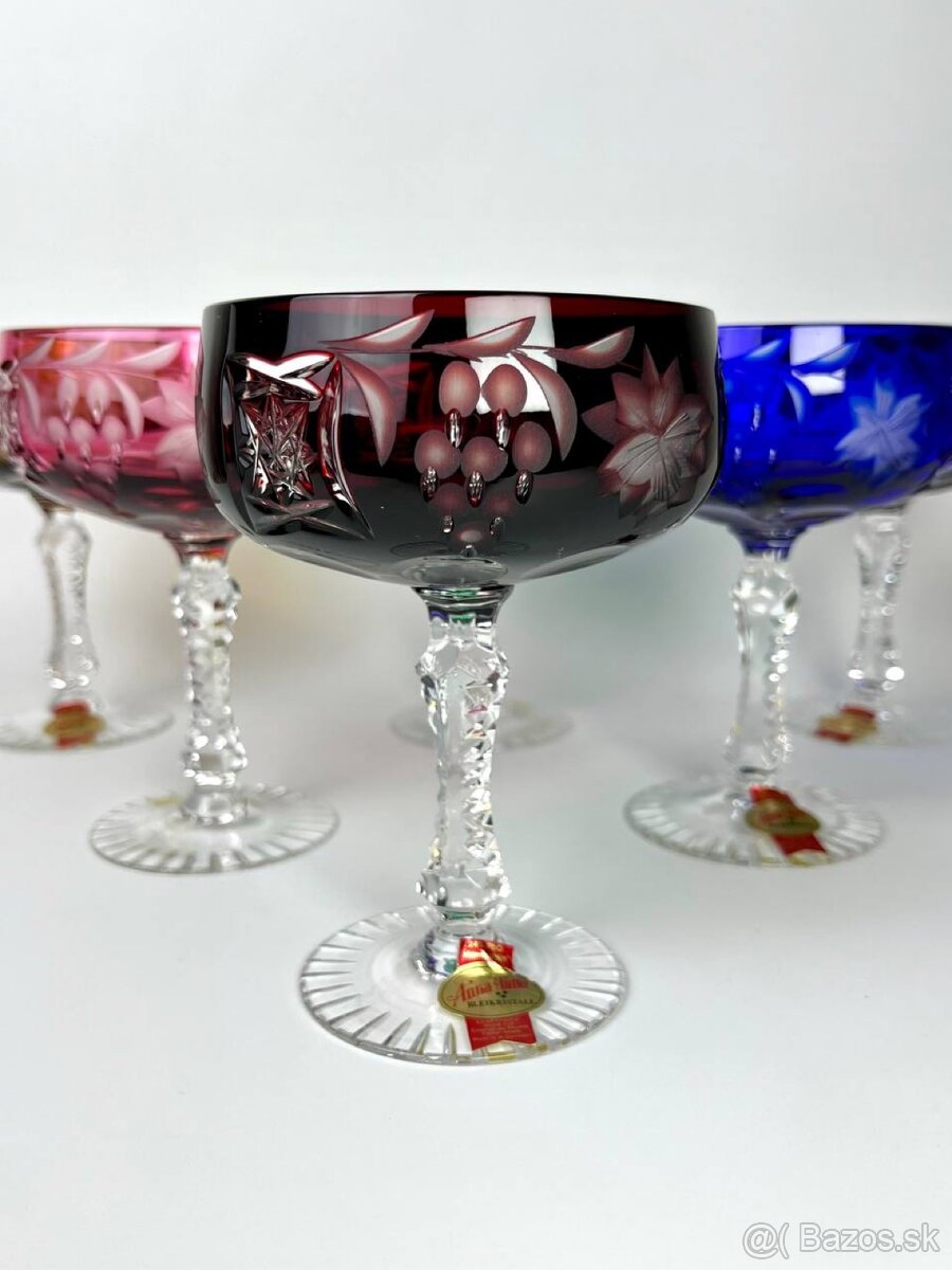 Krištáľové poháre kremánky Anna Hutte Traube - 5