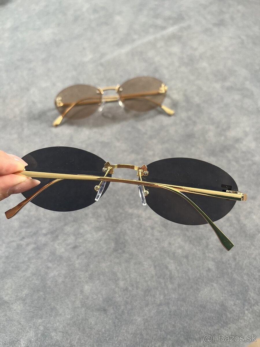 Slnecne damske okuliare Fendi, cierna a sampanske farba - 5