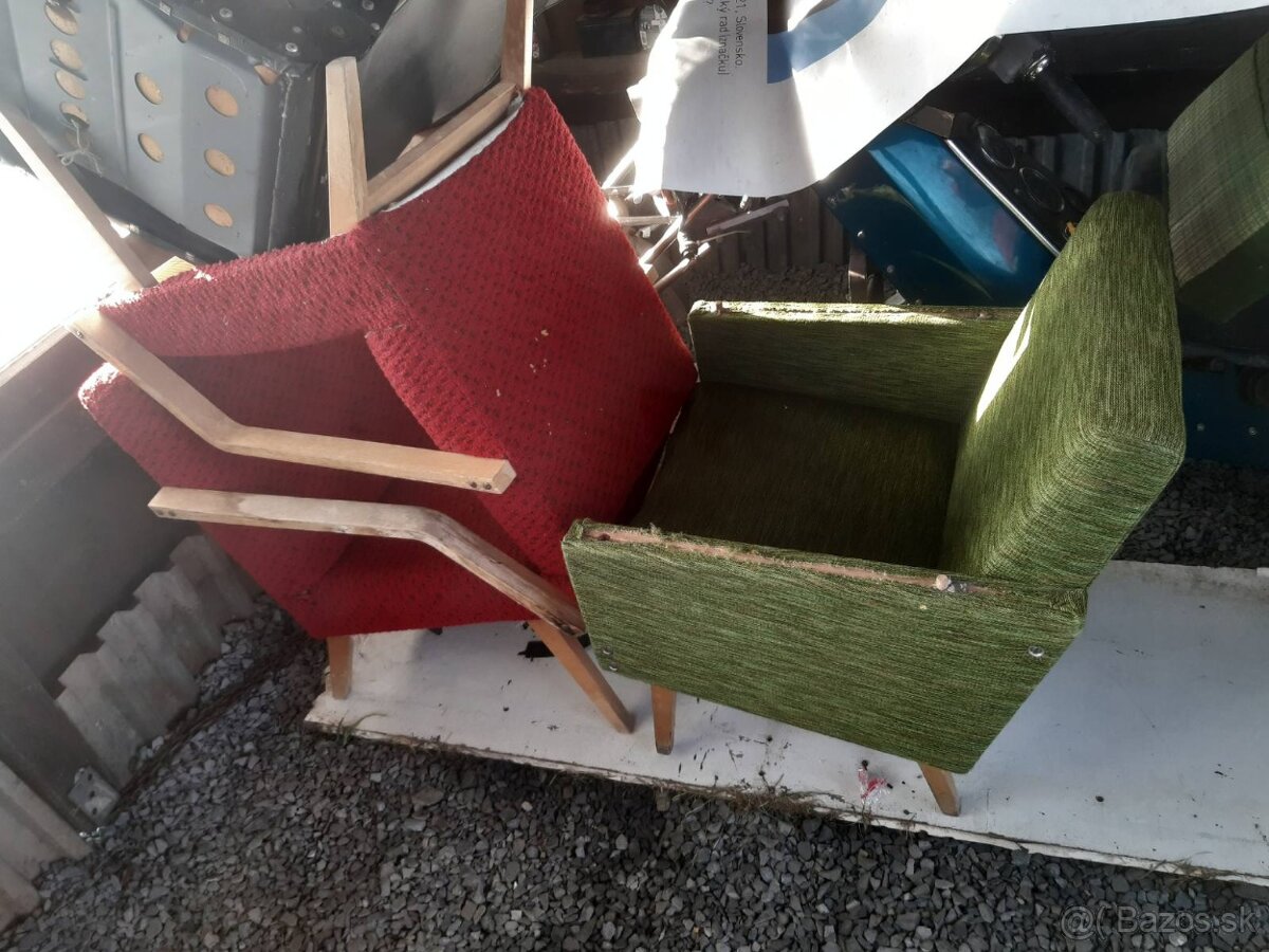 Kreslá RETRO rôzne, zelené, hnedé, modré, červené - 5