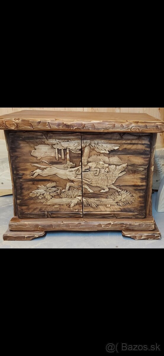 Drevená komoda Poľovnicke motivy v-80vm,s-120cm - 5