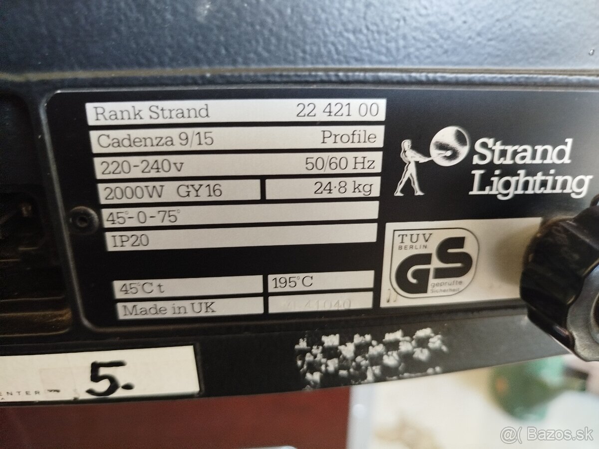 Predám Fresnel - divadelné reflektory Strand Lighting Cadenz - 5