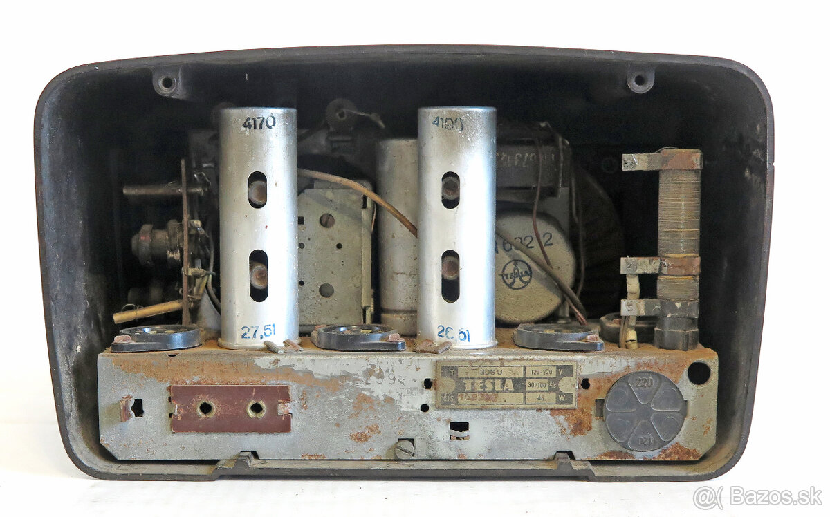 Elektrónkové bakelitové rádio Tesla Talisman 306U - 5