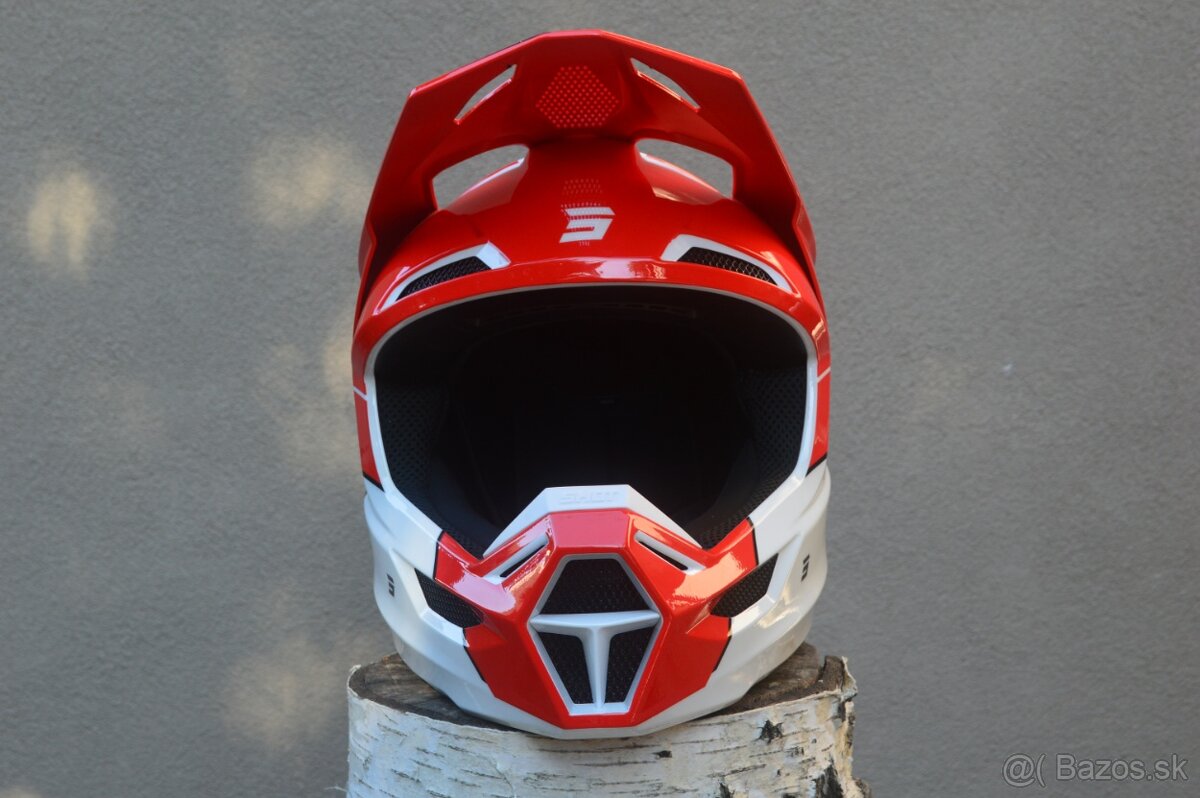 prilba helma SHOT ECE 22.06. červená biela - 5